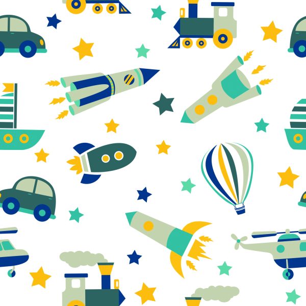 Behang Naar De Kinderkamer, Helikopters, Auto's, Ballonnen - Afbeelding 2