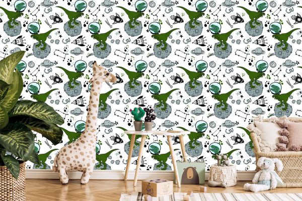 Behang Naar De Kinderkamer, Dinosaurussen, Kosmos - Afbeelding 5