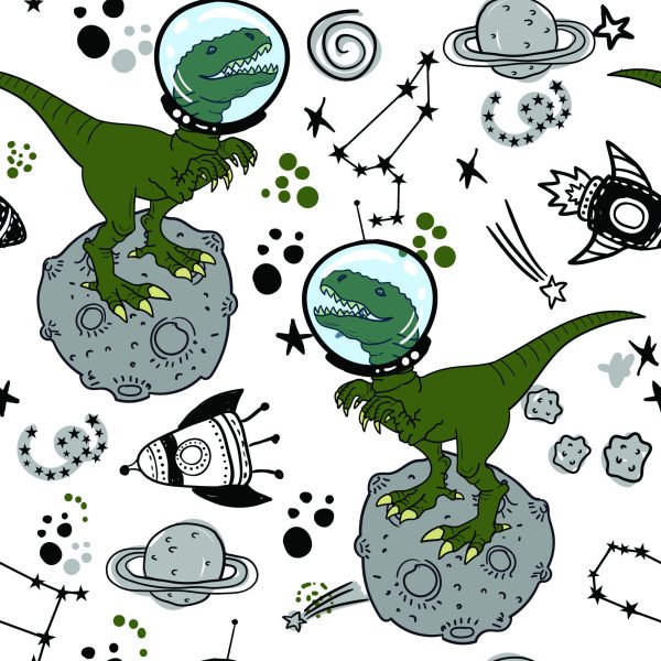 Behang Naar De Kinderkamer, Dinosaurussen, Kosmos - Afbeelding 2