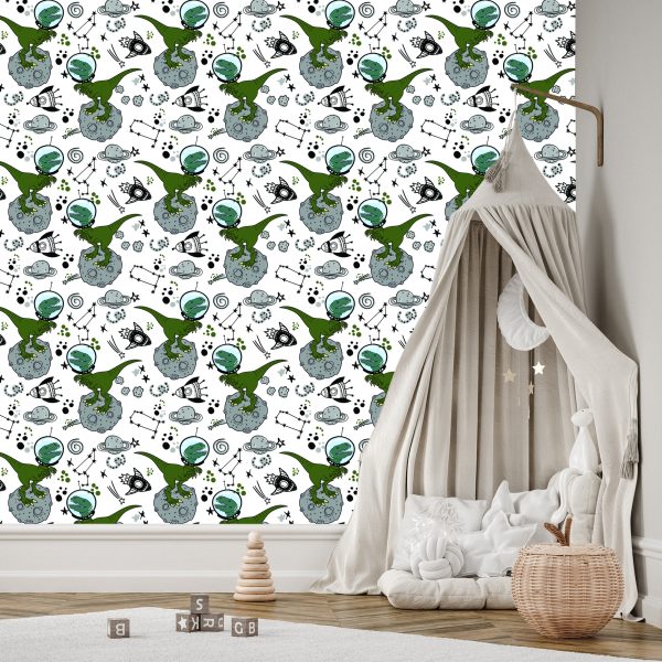 Behang Naar De Kinderkamer, Dinosaurussen, Kosmos - Afbeelding 3