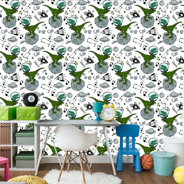Behang Naar De Kinderkamer, Dinosaurussen, Kosmos - Afbeelding 4