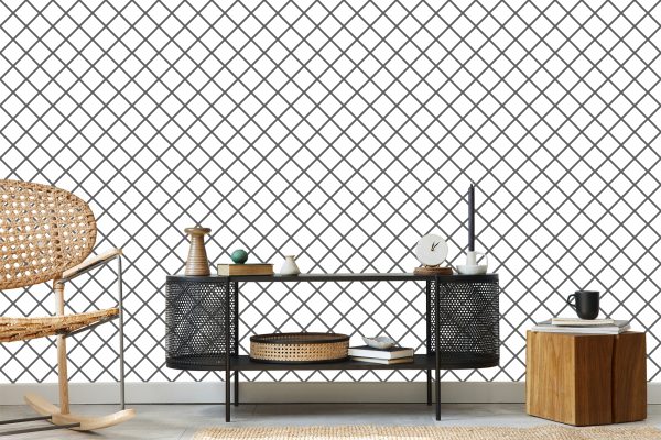 Behang Optisch Geruit Modern Voor Een Slaapkamer - Afbeelding 5