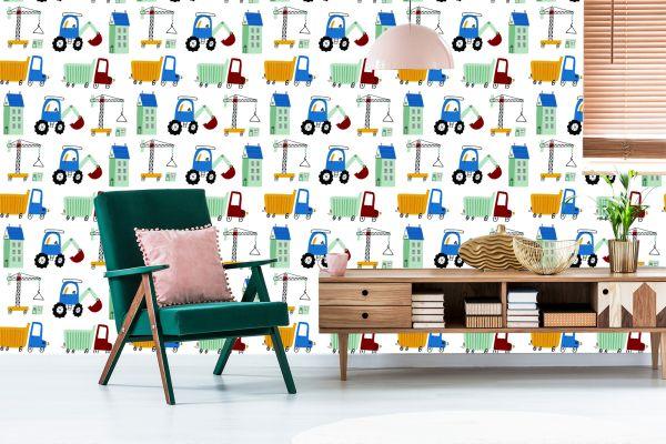 Behang Graafmachines Op De Bouwplaats - Afbeelding 6