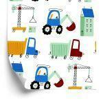 Behang Graafmachines Op De Bouwplaats