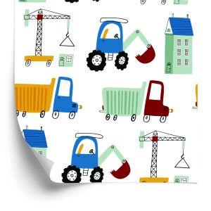 Behang Graafmachines Op De Bouwplaats