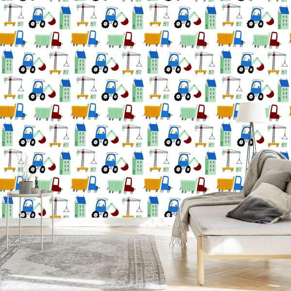 Behang Graafmachines Op De Bouwplaats - Afbeelding 3