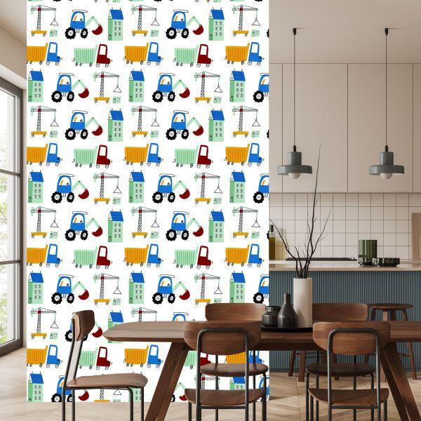 Behang Graafmachines Op De Bouwplaats - Afbeelding 4