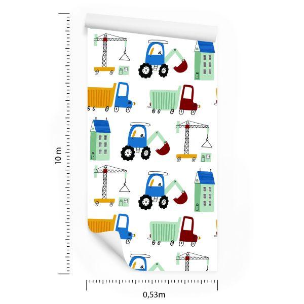 Behang Graafmachines Op De Bouwplaats - Afbeelding 8