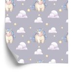 Behang Voor Meisjes Pastelkleurige Eenhoorns Wolken