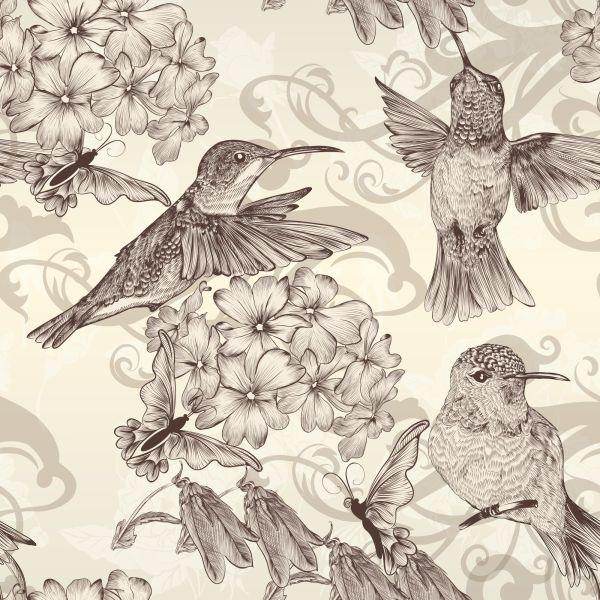 Behang Prachtige Vogels Tussen De Bladeren - Afbeelding 2