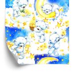 Behang Teddyberen Voor Een Jongen. Sterren. Moons