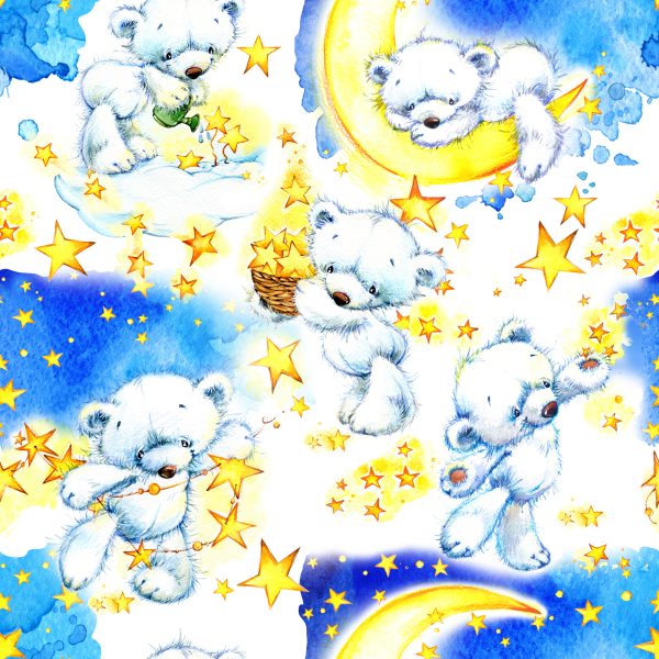 Behang Teddyberen Voor Een Jongen. Sterren. Moons - Afbeelding 2