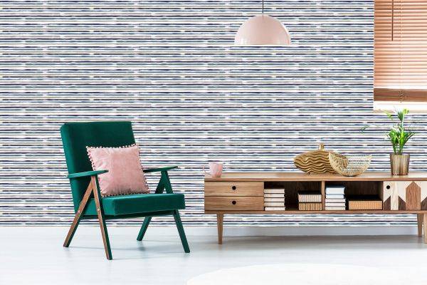 Behang Elegante Horizontale Strepen Voor De Woonkamer Op Kantoor - Afbeelding 6