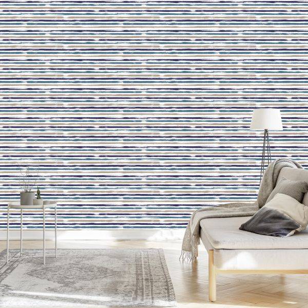 Behang Elegante Horizontale Strepen Voor De Woonkamer Op Kantoor - Afbeelding 3