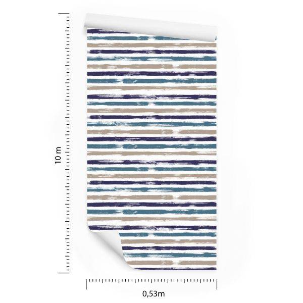 Behang Elegante Horizontale Strepen Voor De Woonkamer Op Kantoor - Afbeelding 8