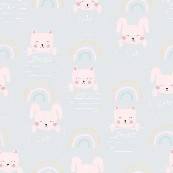 Behang Katten Met Een Regenboog - Afbeelding 2
