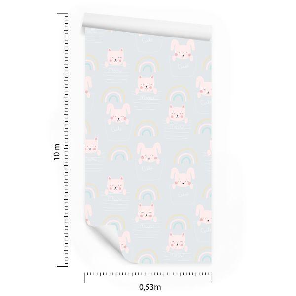 Behang Katten Met Een Regenboog - Afbeelding 8