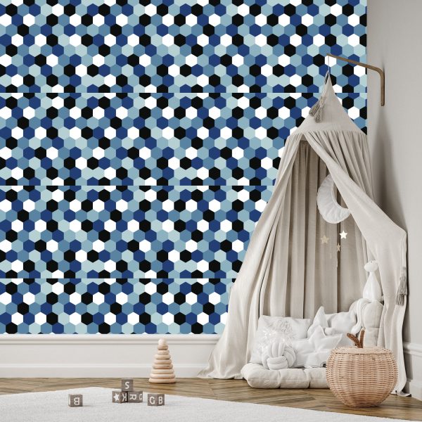 Behang Geometrische Jeugdkamer Voor Een Jongen - Afbeelding 3