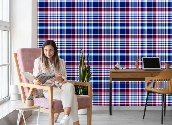 Behang Moderne Geometrische Plaid Voor Woonkamer - Afbeelding 7