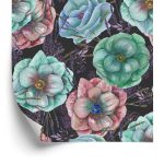 Behang Kleurrijke Anemonen Geschilderd Met Waterverf