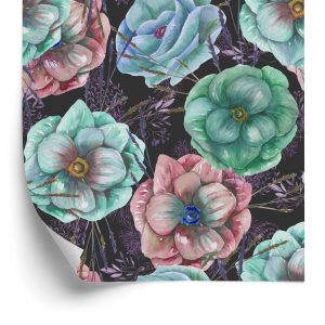 Behang Kleurrijke Anemonen Geschilderd Met Waterverf