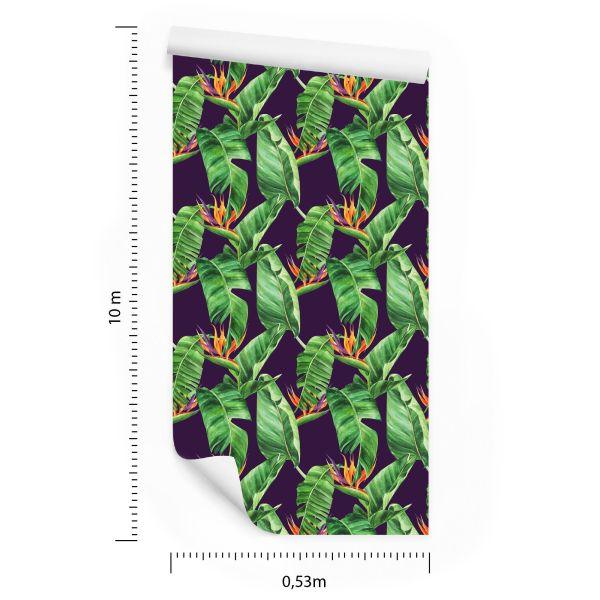 Behang Groene Bladeren Met Bloemen - Afbeelding 8