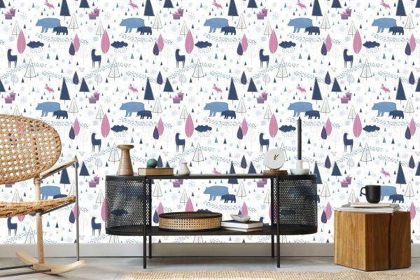Behang Dieren Scandinavische Kinderkamer - Afbeelding 5