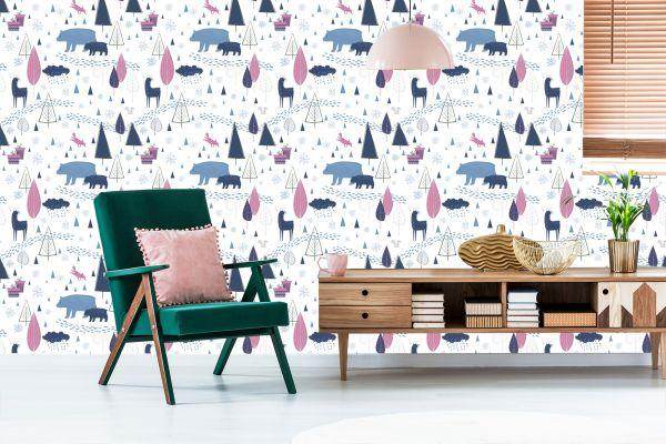 Behang Dieren Scandinavische Kinderkamer - Afbeelding 6
