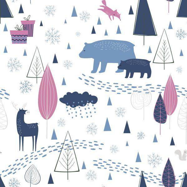Behang Dieren Scandinavische Kinderkamer - Afbeelding 2