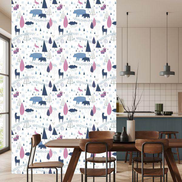 Behang Dieren Scandinavische Kinderkamer - Afbeelding 4