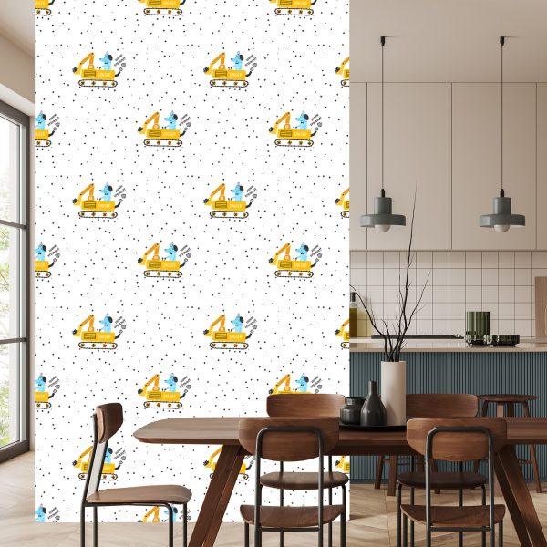 Behang Honden In De Graafmachines - Afbeelding 4