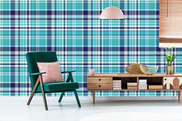 Behang Geometrische Moderne Plaid Voor Woonkamer - Afbeelding 6