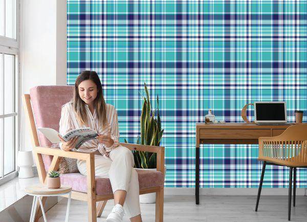 Behang Geometrische Moderne Plaid Voor Woonkamer - Afbeelding 7