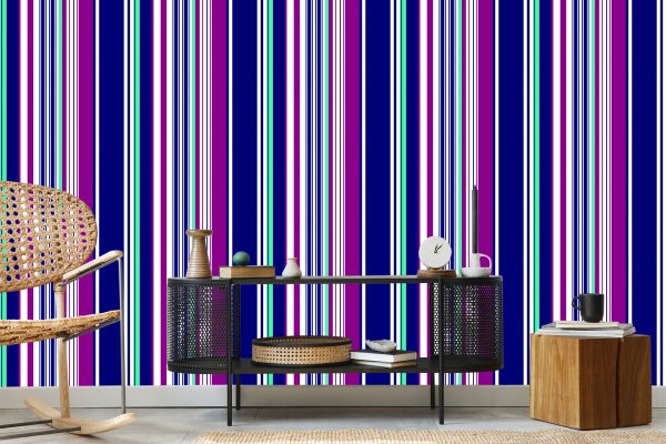 Behang Kleurrijke Verticale Strepen Voor Woonkamer - Afbeelding 5