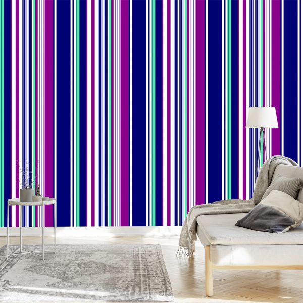 Behang Kleurrijke Verticale Strepen Voor Woonkamer - Afbeelding 3