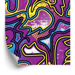 Behang Violette Graffiti
