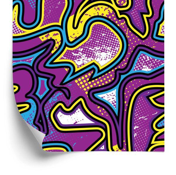 Behang Violette Graffiti