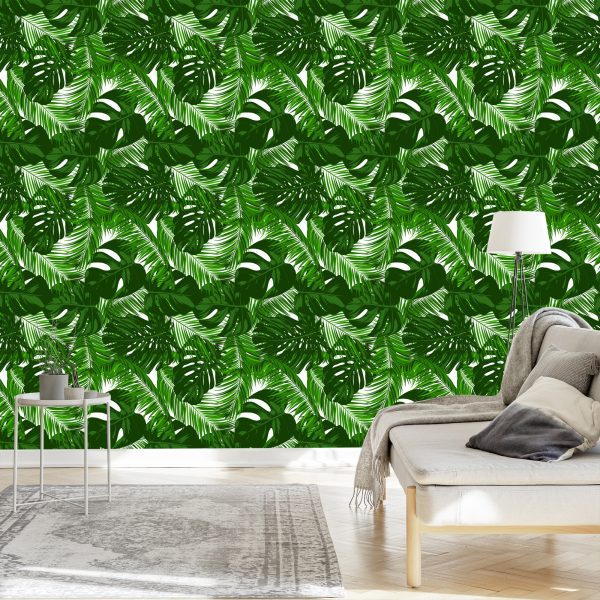Behang Bladeren Van Exotische Planten - Afbeelding 3
