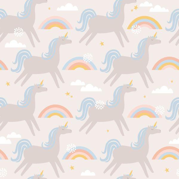 Behang Pastelkleurige Regenboog Eenhoorns - Afbeelding 2