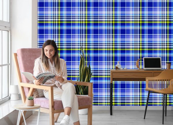 Behang Modern Geruit Voor Kantoor In De Woonkamer - Afbeelding 7