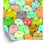 Behang Voor Kinderen - Kleurrijke Katten