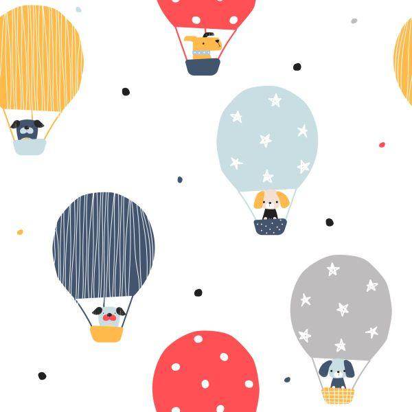 Behang Honden In Ballonnen - Afbeelding 2