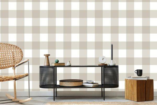 Behang Geometrische Optische Plaid Voor Woonkamer - Afbeelding 5