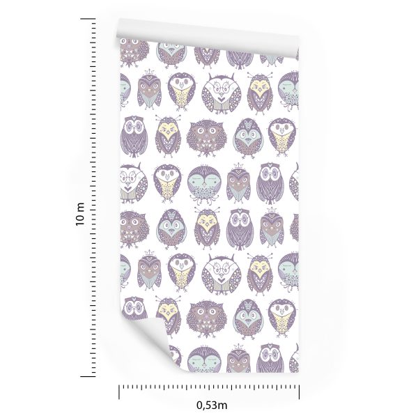 Behang Pastelkleurige Steenuilen - Afbeelding 8