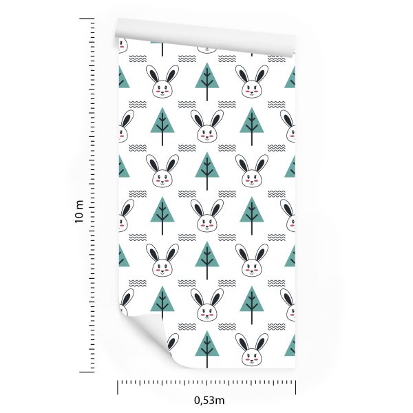 Behang Konijnen En Bomen - Afbeelding 8