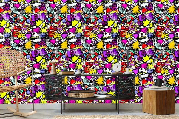 Behang Graffiti Met Kersen - Afbeelding 5