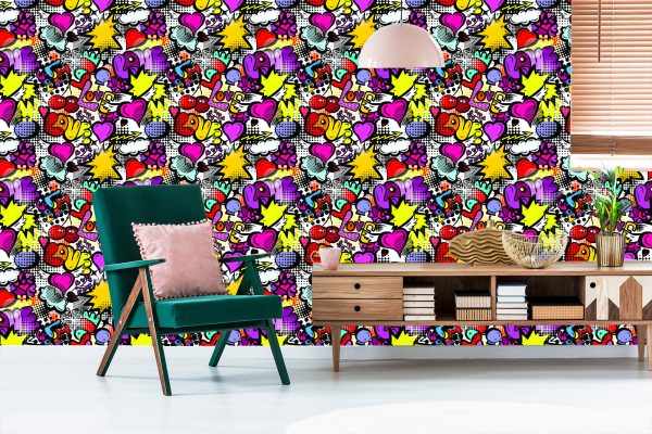 Behang Graffiti Met Kersen - Afbeelding 6