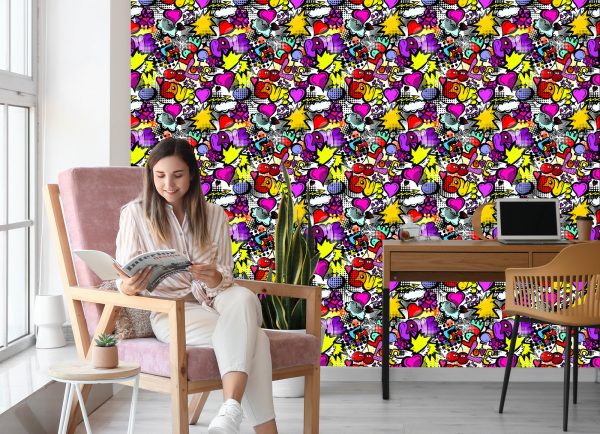 Behang Graffiti Met Kersen - Afbeelding 7