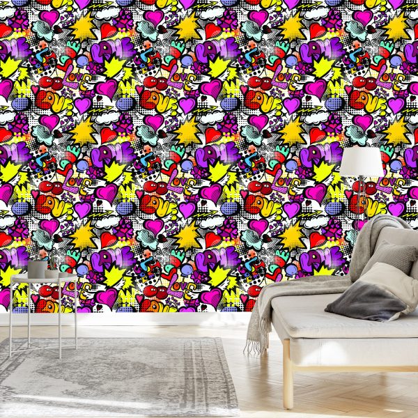 Behang Graffiti Met Kersen - Afbeelding 3