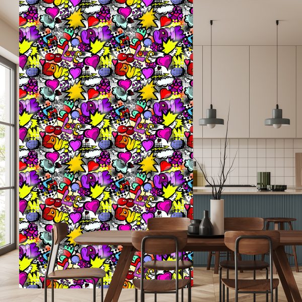 Behang Graffiti Met Kersen - Afbeelding 4